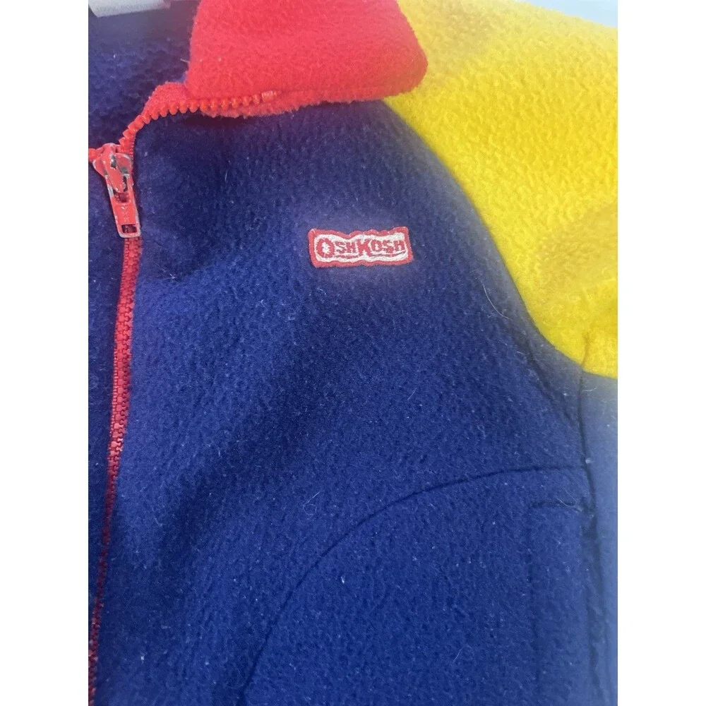 Vintage OshKosh B’gosh Colorblock Fleece Jacket – Size 4 Toddler – Made in USA - Picture 2 of 16